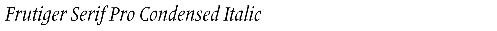 Frutiger Serif Pro Condensed Italic image